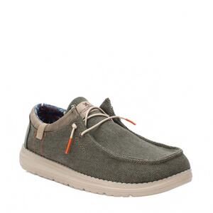 NEW XTI men's comfort canvas boat shoes in dark green